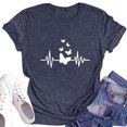 thumbnail image 3 of NAMTYQX Womens T Shirts Crew Neck Short Sleeve Lightweight Casual Soft Print Graphic Loose Fit Plus Size Tops for Women Trendy Navy Size 5XL, 3 of 5