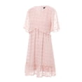 thumbnail image 3 of SAYOO , vestido de chifón de verano para mujer, vestido informal de media manga con cuello en V y estampado de puntos de Color sólido para fiesta SAYOO  Moda, 3 of 9