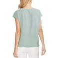 thumbnail image 2 of Vince Camuto Womens Linear Mix Print Top Small Bright Aqua?, 2 of 3