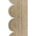 thumbnail image 3 of Scalloped Handwoven Natural Jute Area Rug, Off White Trim, 2'x3', 3 of 5
