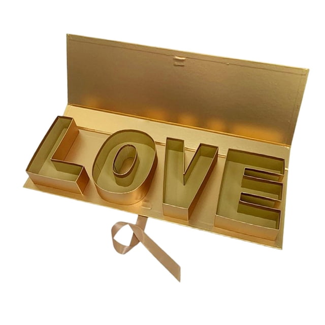 GUOOL Mother's Day Mama Empty Flower Gift Box Love Shaped for Parties Celebrations Gold