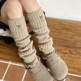 thumbnail image 4 of Krdevn Girls Knitted Leg Warmers, Embroidered Bow Knee High Socks, Cozy Solid Color Fall Winter Layering,One Size, 4 of 4