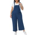 thumbnail image 2 of Agnes Orinda Women's Plus Size Overalls Pants Denim Bib Casual Stretch Adjustable Suspenders Jumpsuit 3X Blue, 2 of 6