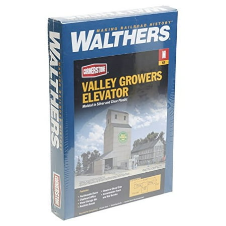 Walthers Valley Growers Association Kit – Model Railroad Grain Elevator, Office & Storage Bin With Realistic Details