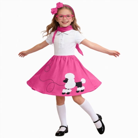 Gubotare Kids Dresses Toddler Baby Girl Dress Back to School Clothes Short Sleeve Smocked Dresses 2T 3T (Hot Pink 2-3 Years)