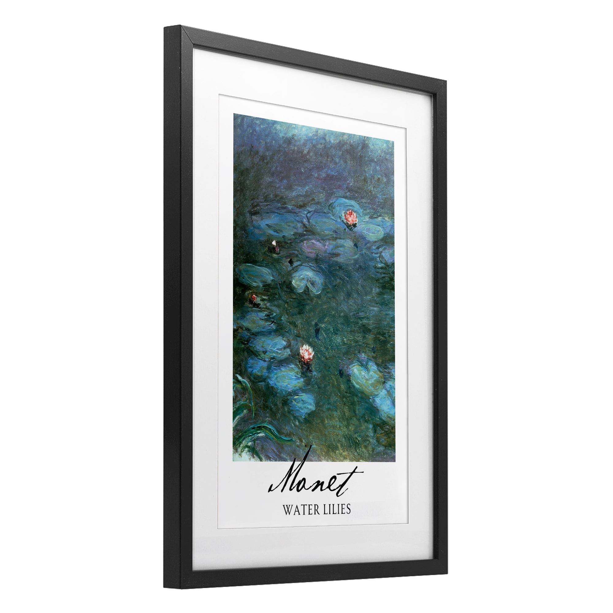 Stupell Industries Monet Water Lilies Black Framed Print Under Glass, design by Vintage Hustle