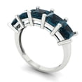 thumbnail image 2 of 2.5 ctw Wedding Band for Women - 18K White Gold Natural London Blue Topaz Stackable Eternity Ring, 2 of 6
