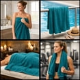 thumbnail image 2 of RIVERSIDE 8 Piece Cotton Towel Set 2 Bath 27x54 and 2 Hand Towels 16x28 with 4 Washcloths 12x12 Soft Absorbent - Teal, 2 of 9