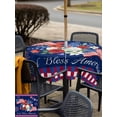 thumbnail image 5 of Outdoor Tablecloth with Umbrella Hole for Patio/Picnic/Party/Camping, 250th Anniversary Waterproof Table Cloth Square Cover Washable, Independence Day Floral Navy Blue (60"x 60"), 5 of 9