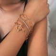 thumbnail image 5 of Happy Date Gold Beaded Bracelets,18K Gold Plated Handmade Cute Satellite Diamond Cut Oval and Round Beads Rope Chain Dainty Bracelet for Women, 5 of 7