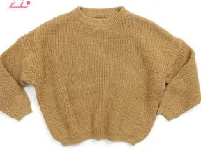 Toddler Baby Boy Girl Fall Winter Knit Sweater Long Sleeve Solid Color Pullover Top Warm Sweatsuit