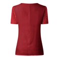 thumbnail image 4 of Birdeem Fashion Large Size Women Lace Solid Splicing Short Sleeve Slim Blouse V-Neck Tops Shirt, 4 of 12