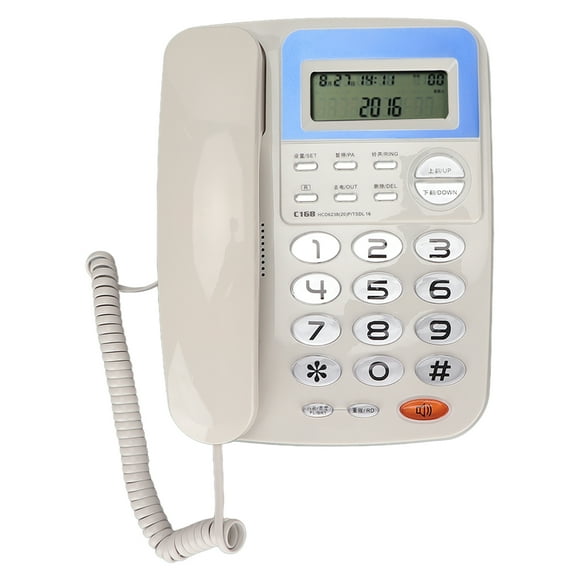 Wired Telephone, Corded Telephone W168 View Call Records Battery Free for Office for Home