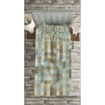 thumbnail image 3 of Ambesonne Geometric Quilted Bedspread Set 2 Pcs, Soft Vertical Line Design, Twin Size, Tan Cream Pale Blue, 3 of 3