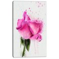 thumbnail image 2 of Beautiful Pink Rose Watercolor - Floral Canvas Art Print, 2 of 4