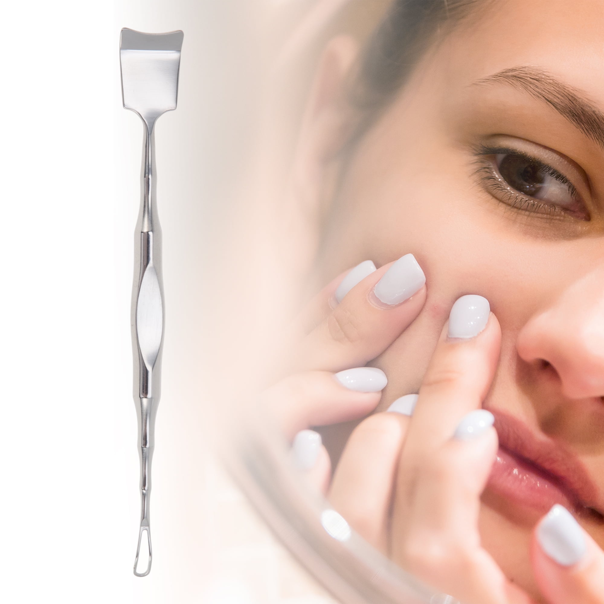 Unique Bargains Convenient Durable Pimple Extractor Silver Tone 1 Pc Large
