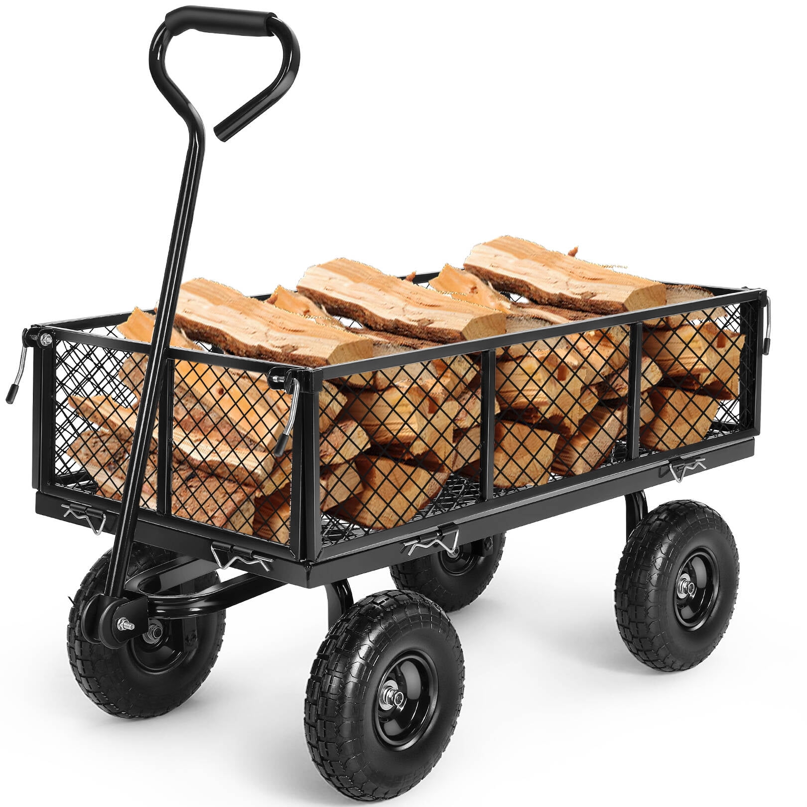 SEJOV Utility Garden Cart Wagon for Lawn, Yard HeavyDuty Steel 550lb