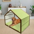 thumbnail image 2 of Leaf Pet House, Pattern with Leaves in the Springtime Greenery Bushes Ecology Garden Growth, Outdoor & Indoor Portable Dog Kennel with Pillow and Cover, 5 Sizes, Apple Green White, by Ambesonne, 2 of 4