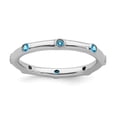 thumbnail image 1 of 925 Sterling Silver Stackable Expressions Blue Topaz Ring Size: 10; for Adults and Teens; for Women and Men, 1 of 5