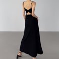 thumbnail image 5 of Vestido De Tirantes Finos Vestido maxi ajustado para mujer Vestido largo elegante Ahueca hacia fuera Traje de vacaciones ajustado Cgtredaw Negro L para Mujer, 5 of 5