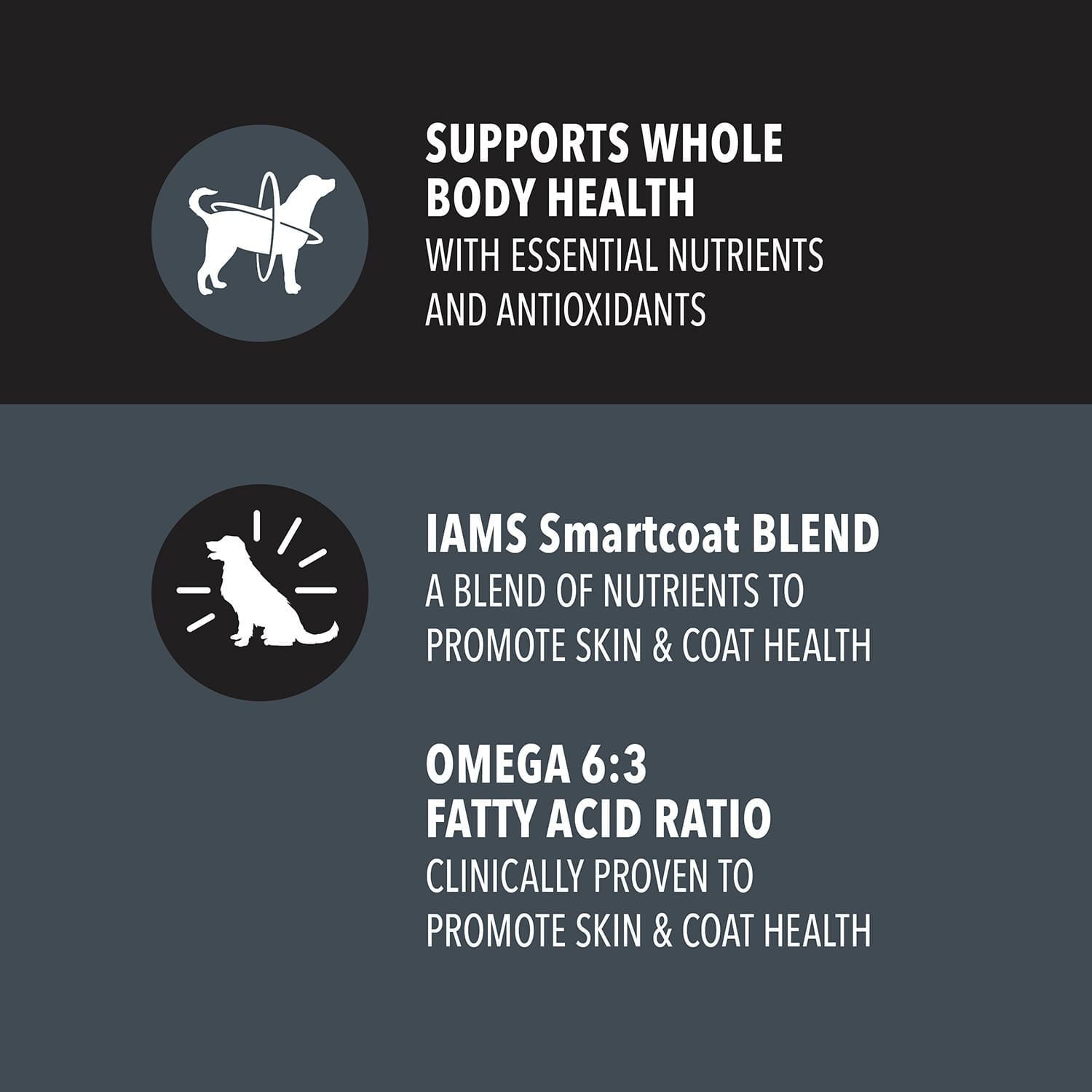 Iams Advanced Health Skin & Coat Chicken & Salmon Adult Dry Dog Food, 2.72-12.2kg