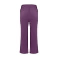 thumbnail image 4 of Baggy Pants Women, Audhol Satin Wide Leg Pants for Women Straight Leg Loose Fit High Waist Casual Versatile Pants Beach Pants for Women Purple M, 4 of 8