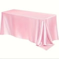 thumbnail image 2 of Ke1Clo Pink Table Cloth Rectangle, Seamless Satin Tablecloth 84x60 Inch Smooths Fabric Bright Silk Tablecloth Decoration for Wedding Banquet Party Events, 2 of 6