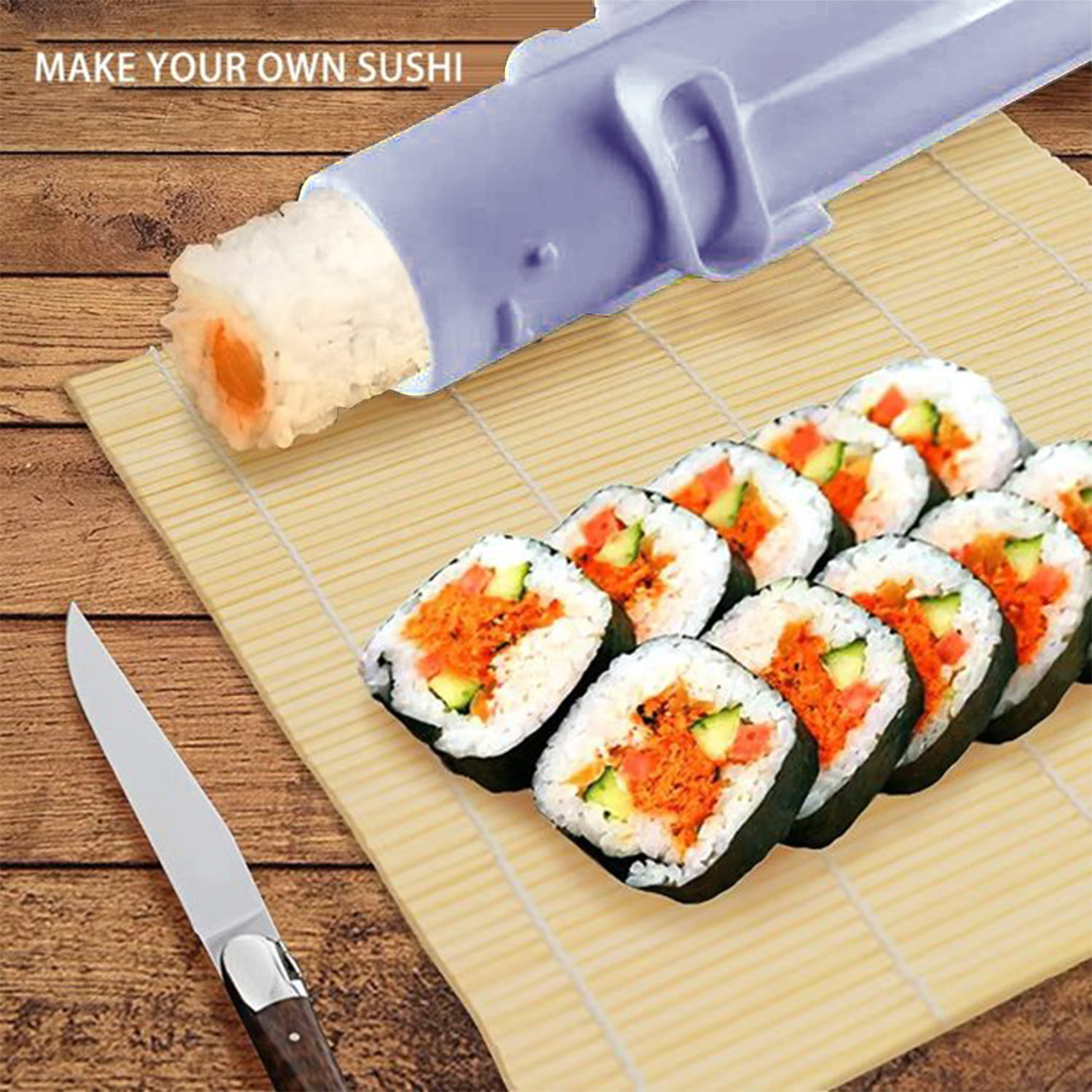 YOCUNKER Sushi Maker Tool Sushi Bazooka Food Grade Plastic Sushi Roller Mold  Kitchen Utensils for Beginners(Blue) 