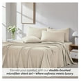 thumbnail image 5 of 6-Piece Extra Deep Pocket King Sheets Set, Hotel Collection King Size Bed Sheets with 21" Deep Pocket Fitted Sheet, Oversized Flat Sheet, XL Pillow Cases Set of 4, Bone, 5 of 9