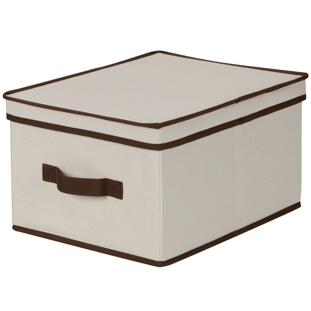 Household Essentials 513 Storage Box with Lid and Handle Natural