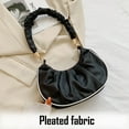 thumbnail image 3 of Nuevo bolso plisado de un solo hombro, bolso mensajero de moda, negro, 3 of 6