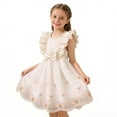 thumbnail image 4 of hengsof Robes pour Filles Robes Sans Manches à Volants Robes à Nœud Sucré Robes Imprimées à la Mode Robes en Tulle Style Princesse Mignon, 4 of 6