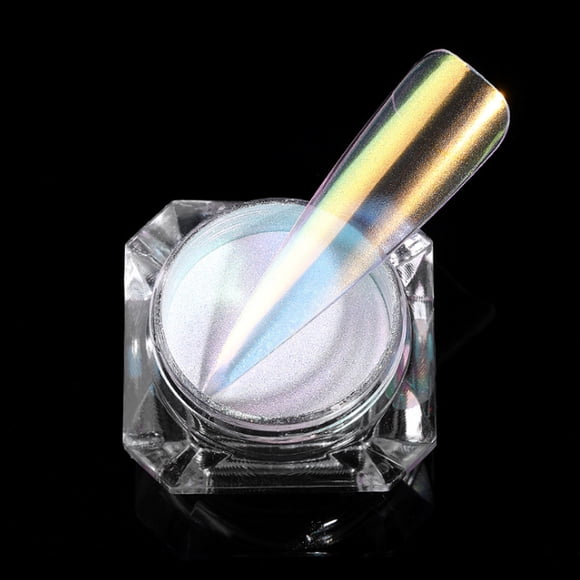 12-Color Iridescent Aurora Nail Powder Set - Unicorn Mermaid Magic Mirror Effect, Ultra-Fine Shimmer, 9g with Sponge Stick & Pouch - Perfect for Festive Nail Art, Salon & Beginners, Color 11#