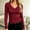 Wine, variant on CYMMPU Women's V Neck Ribbed Long Sleeve Fitted Top, Slim Stretch Basic Casual Layering Tee Khaki M
