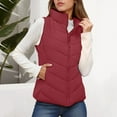 thumbnail image 2 of Gaexia Vest for Women Lightweight,Commute Minimalist Stand Collar Quilted Vest Winter Outerwear Sleeveless Jacket for Women, 2 of 4