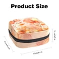 thumbnail image 2 of Sanitary Napkin Storage Bag for Girls Women, Portable First Period Pads Bag Tampons Holder Girls Travel Makeup Bag, Large Capacity Watercolor Orange Flowers on Peach Background, 2 of 6
