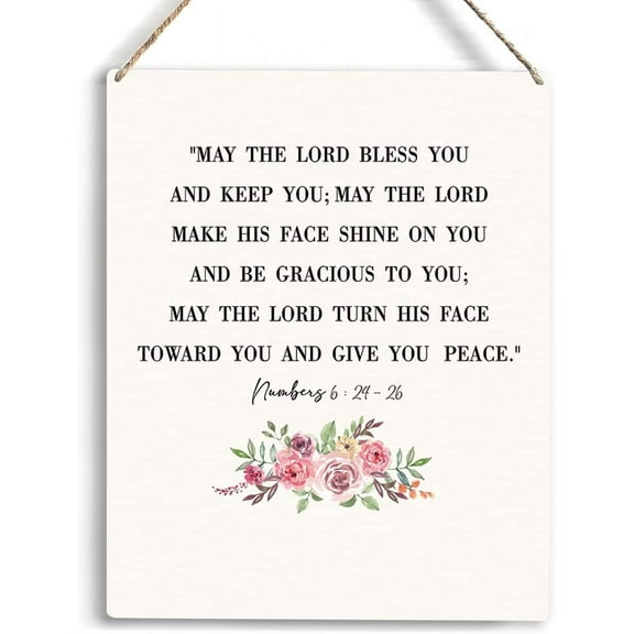 Wood Sign 8x10 Inch Christian Wall Art May The Lord Bless You And Keep You Christian Positive Quote Wall Decor Inspirational Religious Wall Decor Christian Bible Verse Wall Art Wooden Hanging Sign
