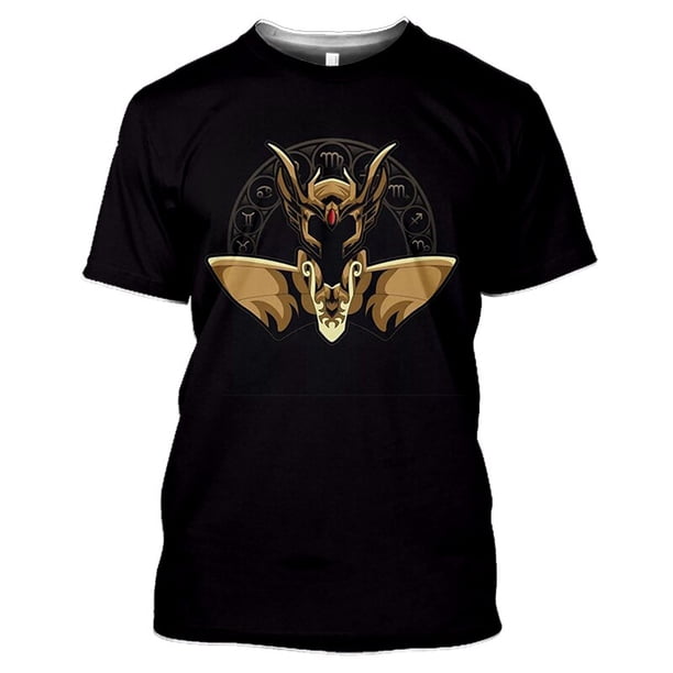 Camisetas con estampado 3D de Anime para hombres y mujeres, ropa de calle de Saint Seiya, cuello redondo, Tops Harajuku de gran tamaño, ropa para niños, Verano Qiuyongming unisex