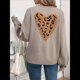 thumbnail image 5 of Cárdigan de Punto Y2K con Lazo Frontal para Mujer, Suéter de Larga con Abertura Frontal, Cárdigan Extragrande, Prendas de Punto, Tops Albaricoque M, 5 of 10