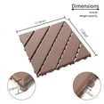 thumbnail image 4 of Aukfa 44 Pack Interlocking Deck Tiles, 12"X12" Waterproof Outdoor Flooring for Patio, Garden, Deck, Poolside, Backyard, Brown, 4 of 8