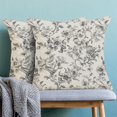 thumbnail image 1 of Vintage Black Pillow Covers 18x18 Set of 2 Chinoiserie Floral Throw Pillows Black Flower Pillowcase Linen Outdoor Decorative Cushion Covers for Bed Sofa Couch, 1 of 6