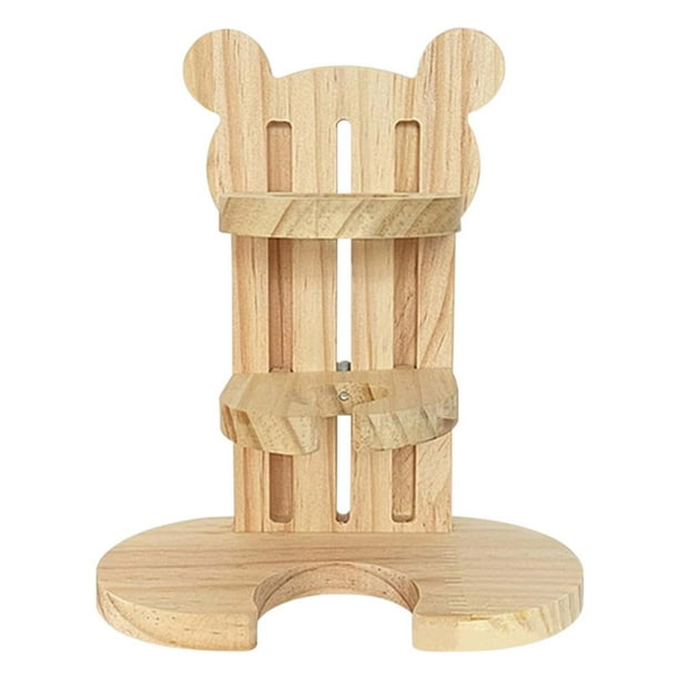 Dispensador de Agua para Mascotas Hervidor de Madera Soporte Vertical Altura Ajustable de Madera Sólida para el Soporte Del Dispensador de Agua de la Jaula Del Conejo Del Cerdo de Guinea Del Hámster
