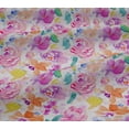 thumbnail image 4 of oneOone Cotton Jersey Rose Pink Fabric Flower Watercolor Quilting Supplies Print Sewing Fabric By The Yard 58 Inch Wide, 4 of 4