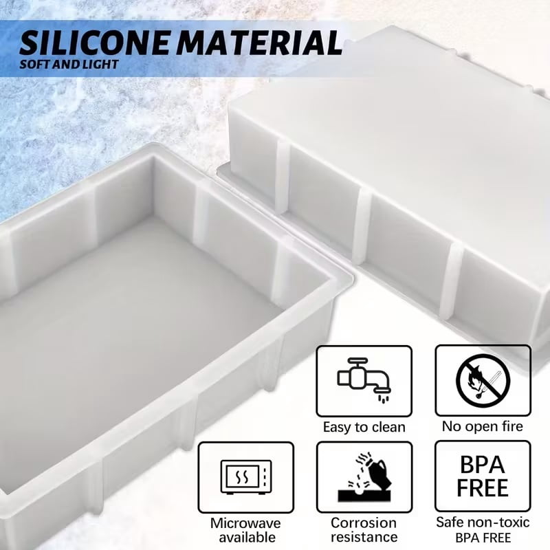 1 piece rectangular silicone mold for epoxy resin - deep cast mold for flower preservation, DIY art and home or office decoration - with dandelion and snail design, silicone resin mold