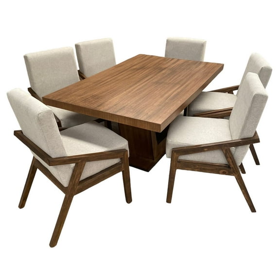 Comedor 6 Sillas Salvanto Kinea Chapa De Parota 160x100 cm
