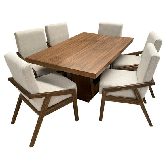 Comedor 6 Sillas Salvanto Kinea Chapa De Parota 160x100 cm