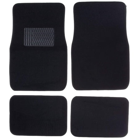 Front & Rear Carpet Car Truck SUV Floor Mats - Black