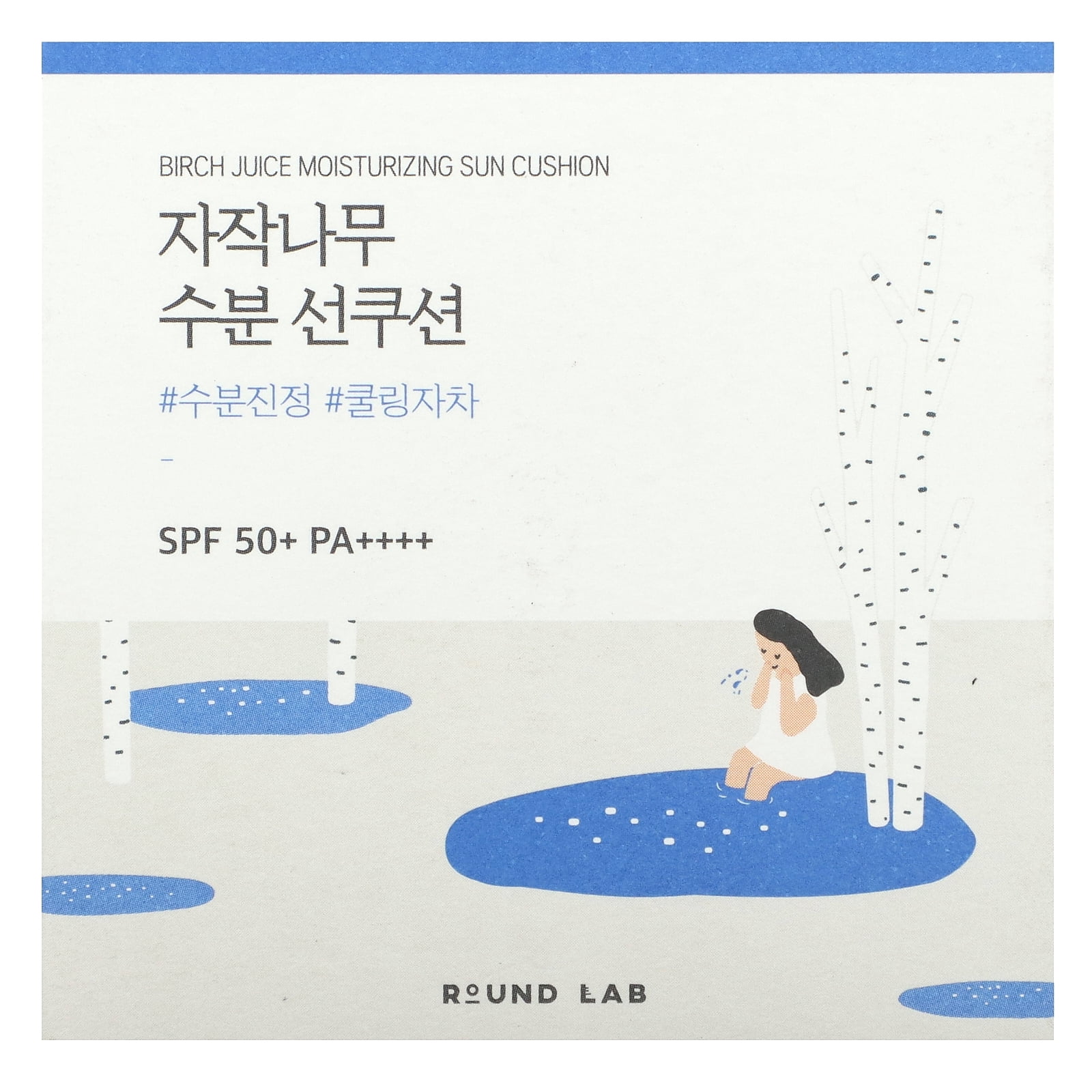 Round Lab Birch Juice Moisturizing Sun Cushion, SPF 50+, PA++++, 1 Cushion