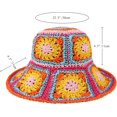 thumbnail image 3 of Zhengup Multicolor Floral Crochet Straw Sun Hat Foldable Packable Wide Brim Bucket Hat Summer Beach Hat for Women, 3 of 5