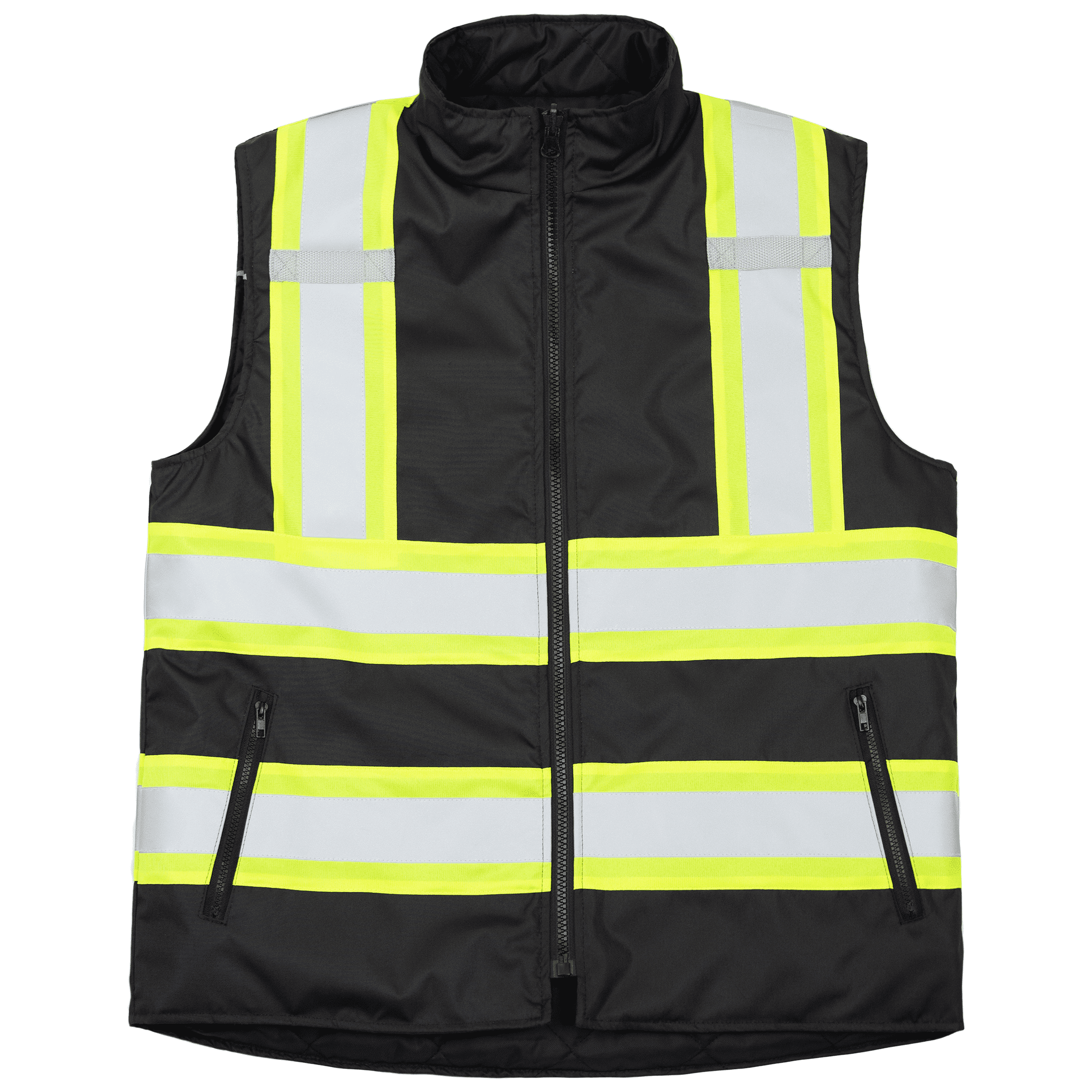 JORESTECH Hi-Vis Reversible Insulated Safety Vest, Two-Toned, ANSI Class 1,  VL-10 (Black, XS)